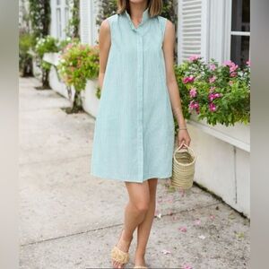 Duffield Lane Green and White Striped Top